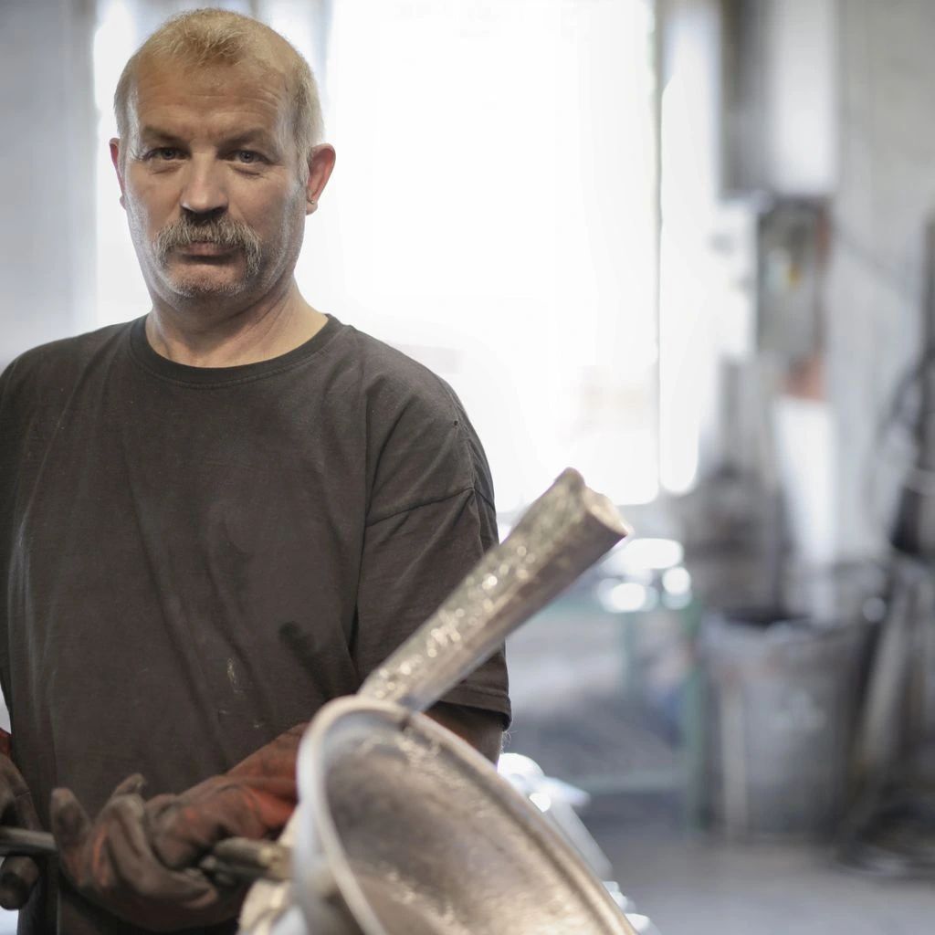 Portrait of an Austrian amber specialist in his Vienna atelier.